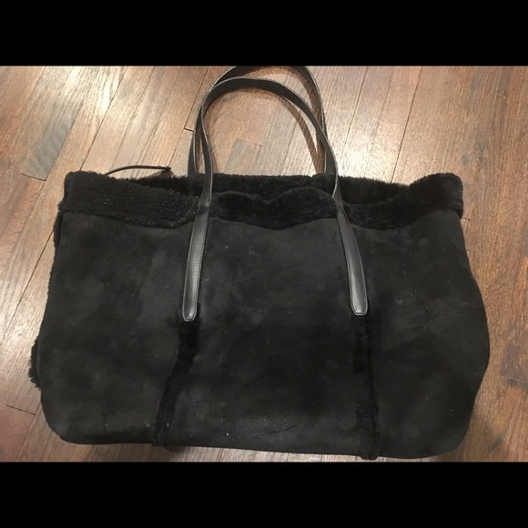 Authentic black shearling Jimmy Choo shoulder bag - Picture 4 of 8